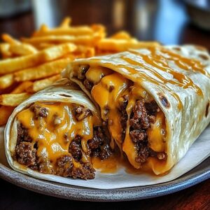 Cheesy Beef Burritos With Fries Recipe