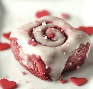 Velvety Red Velvet Valentines Cinnamon Rolls Recipe