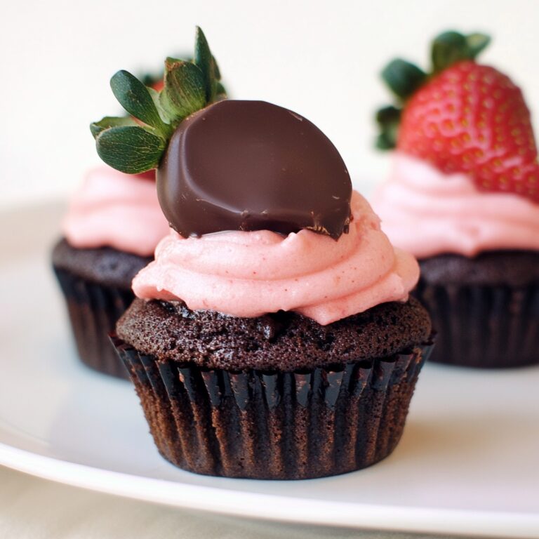 Sinful Chocolate And Strawberry Cupcakes Recipe