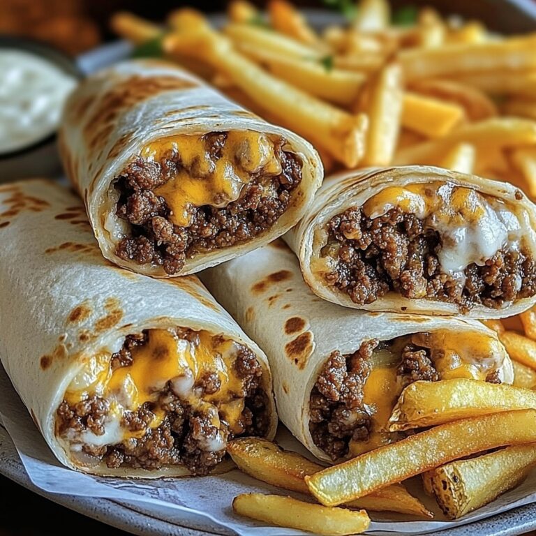 Cheesy Beef Wraps With Fries Recipe