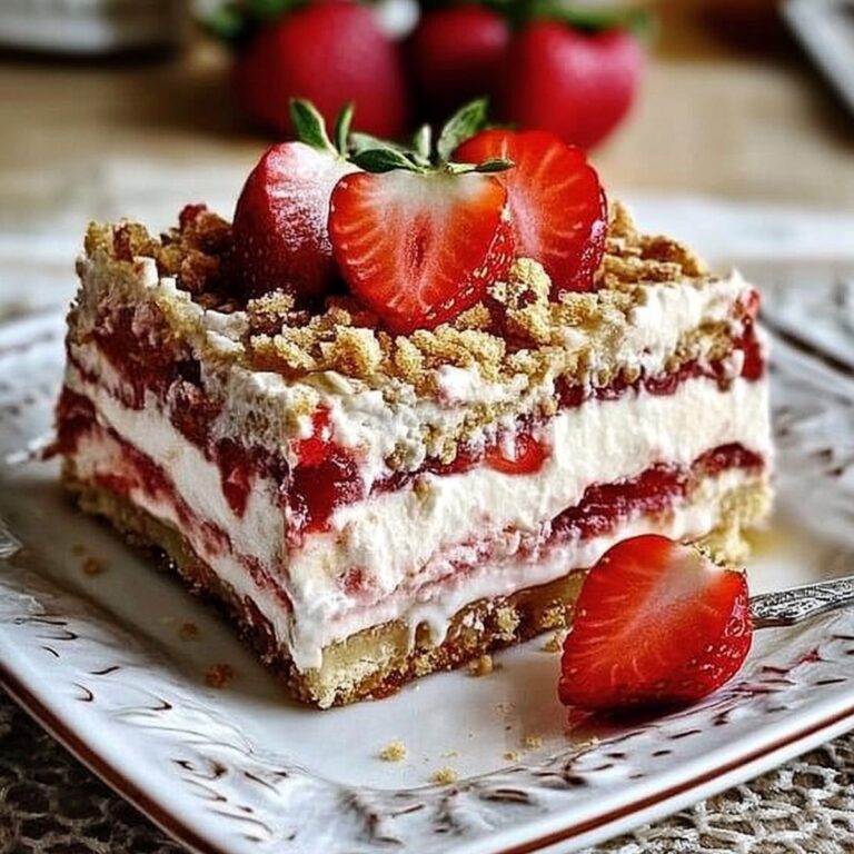Dreamy No Bake Strawberry Cheesecake Lasagna Recipe