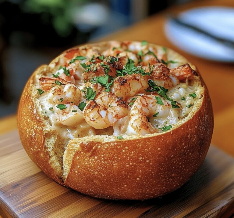 Stuffed Seafood Soup Bread Bowl Recipe