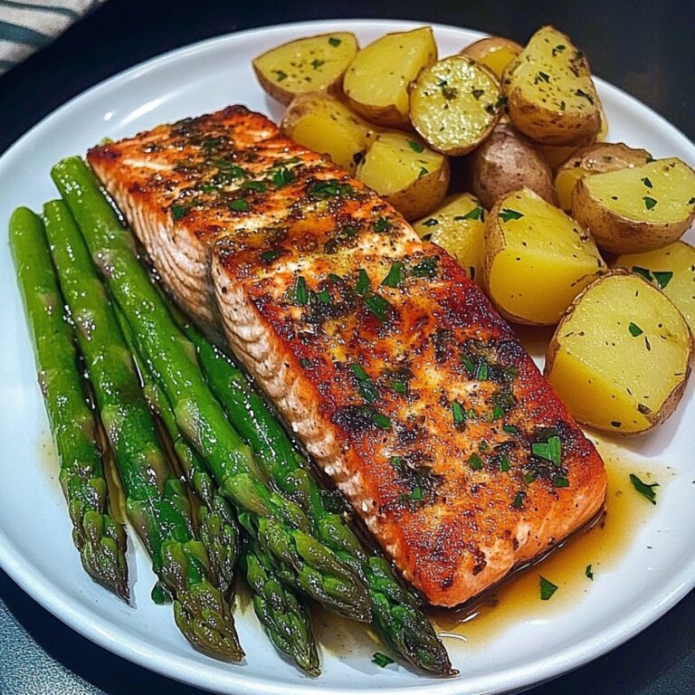 Garlic Herb Salmon With Asparagus And Potatoes Recipe