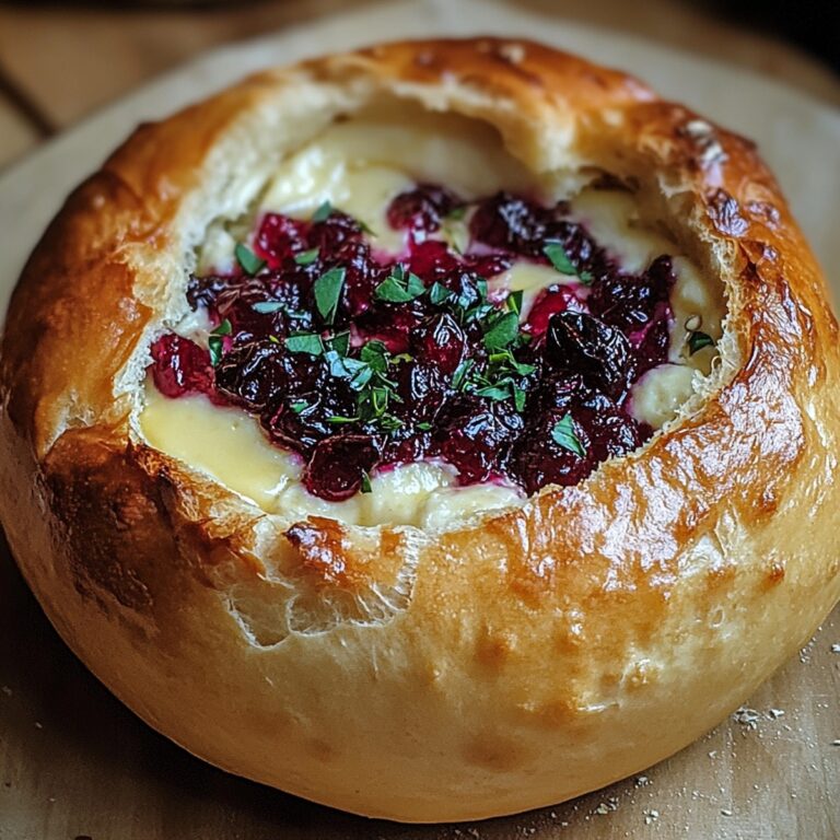 Warm Cranberry Brie Bread Bowl Recipe