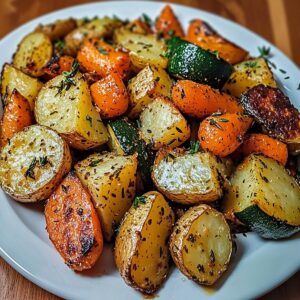 Garlic Herb Roasted Potatoes, Carrots, And Zucchini Recipe