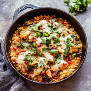 Spicy Salsa Chicken And Cauliflower Rice Skillet Recipe