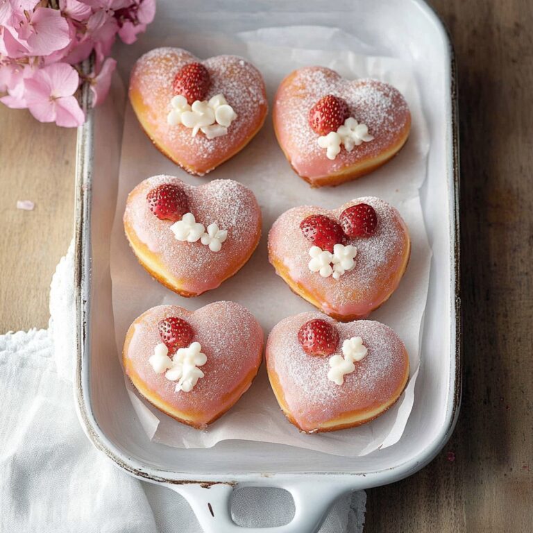 Dreamy Heart-Shaped Strawberry Cheesecake Donuts Recipe
