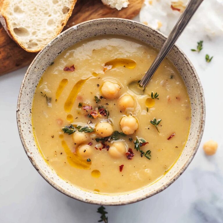 Hearty Vegan Garlic Chickpea Soup Recipe