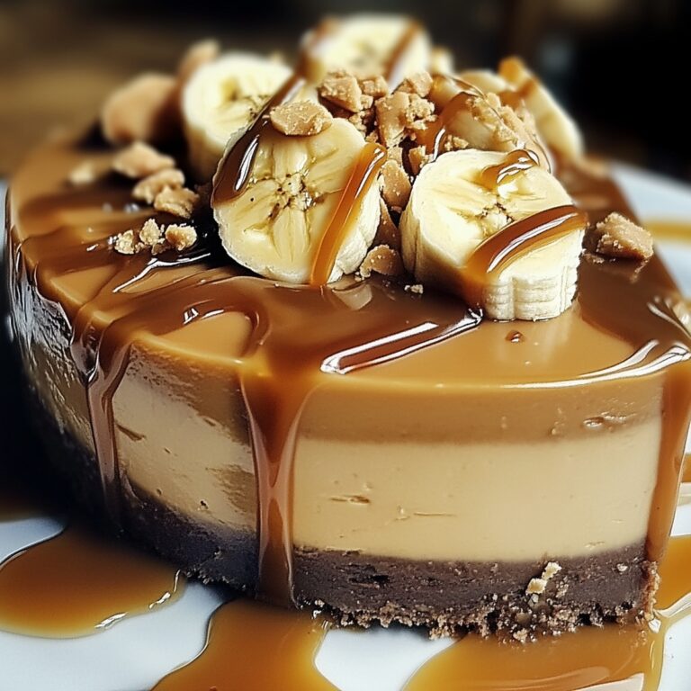 Luscious Banana Caramel Peanut Butter Cheesecake Recipe
