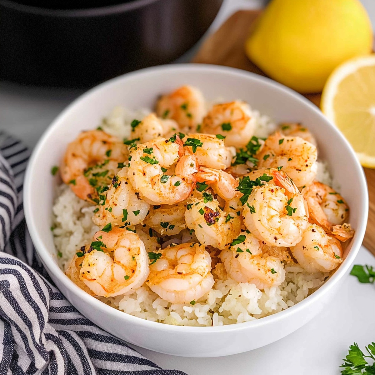 Crispy Air Fryer Hawaiian Garlic Shrimp Recipe
