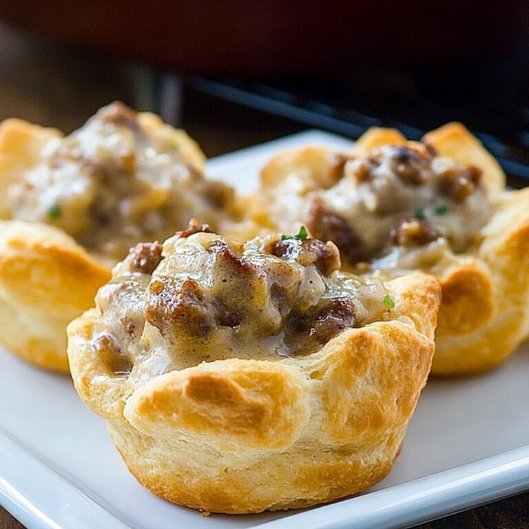 Hearty Sausage Gravy Biscuit Cups Recipe