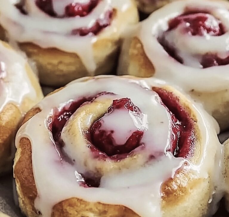 Vibrant Raspberry Cinnamon Rolls With Lemon Glaze Recipe
