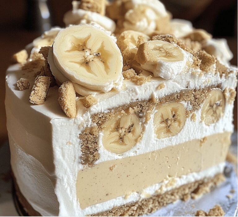 Heavenly Banana Pudding Cookie Butter Cheesecake Cake Recipe