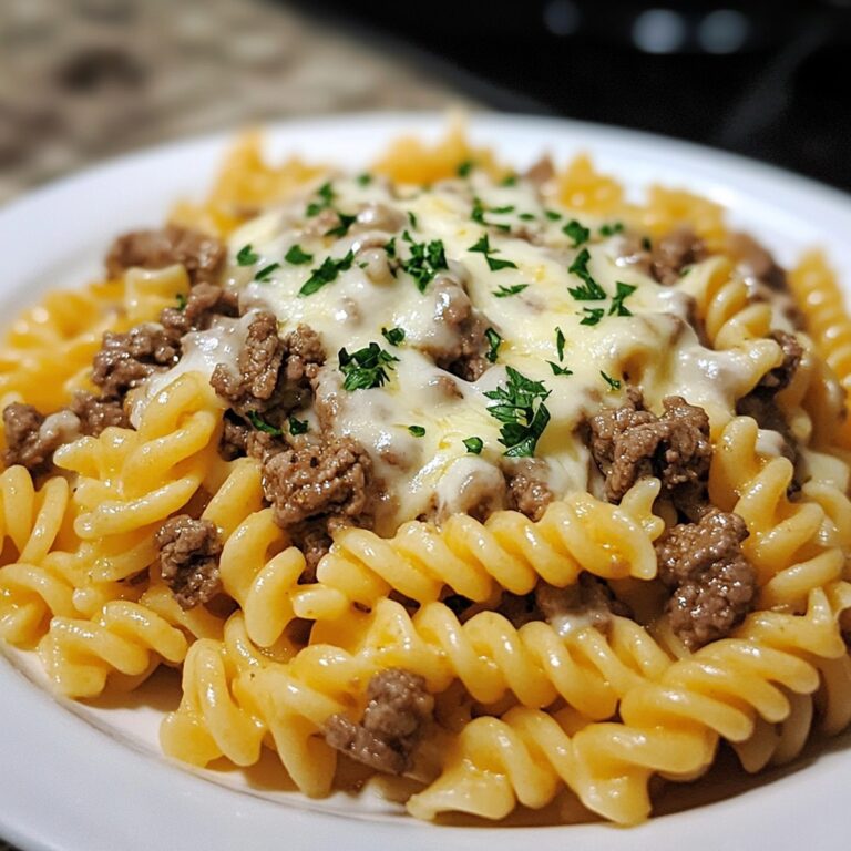 Cheesy Rotini With Garlic Butter Beef Recipe