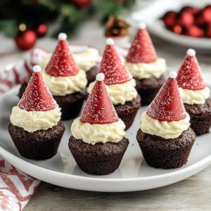Santa Hat Brownie Bites Recipe
