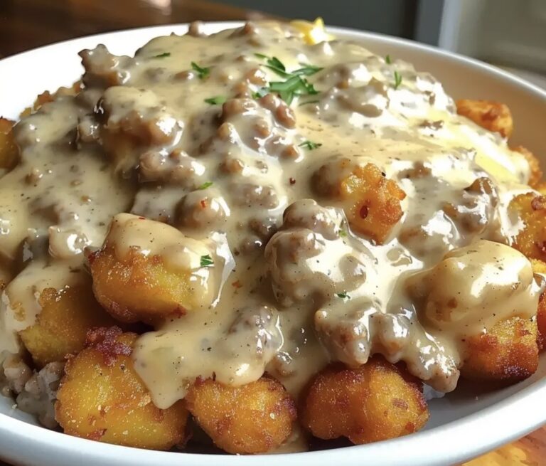 Hearty Tater Tot Breakfast Bowl With Sausage Gravy Recipe