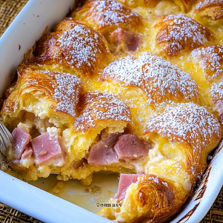 Ham And Cheese Croissant Breakfast Casserole Recipe