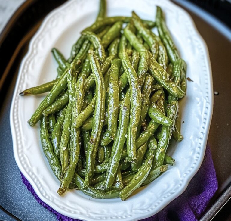Crispy Garlic Roasted Green Beans Recipe