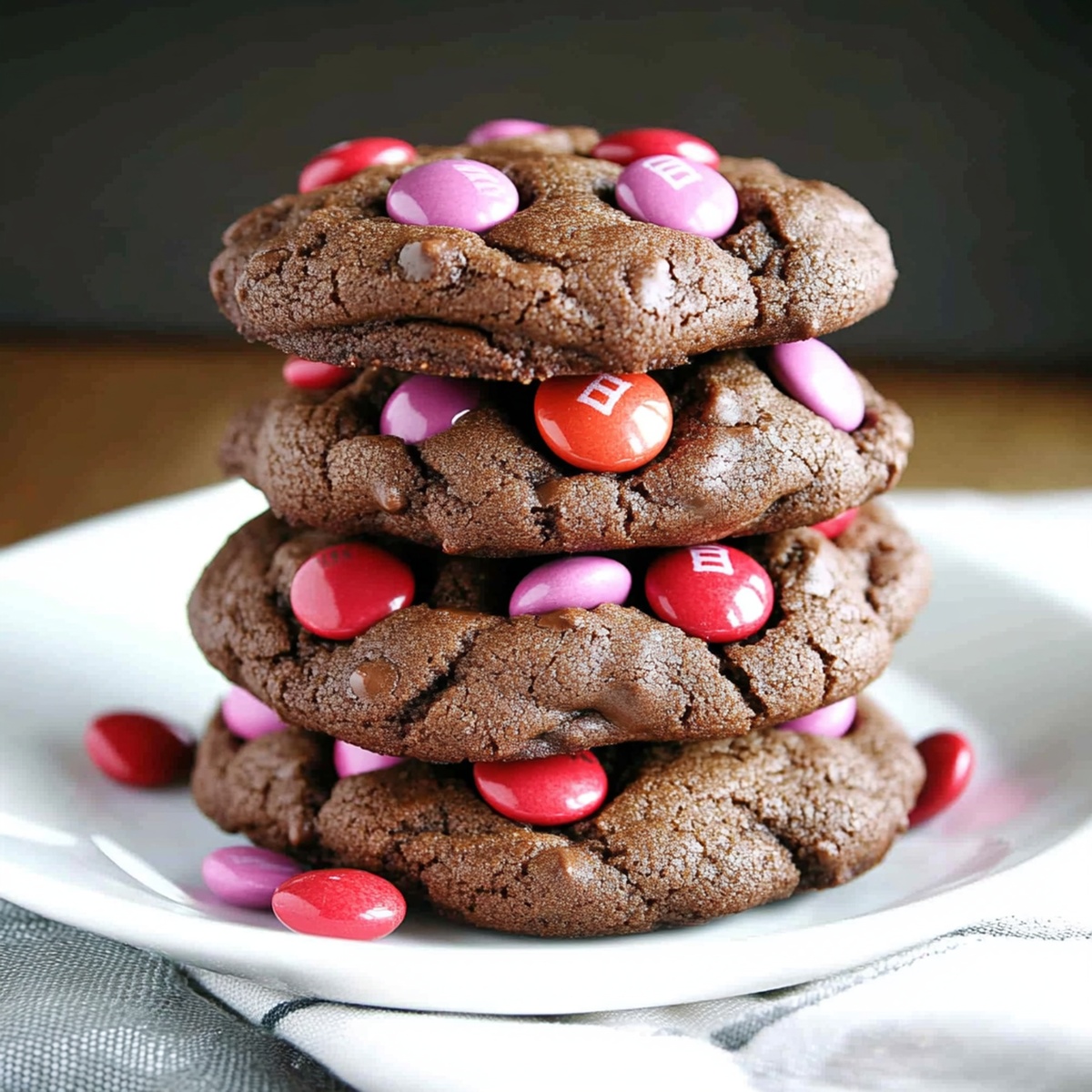 Irresistible Chocolate M&M Valentines Day Cookies Recipe