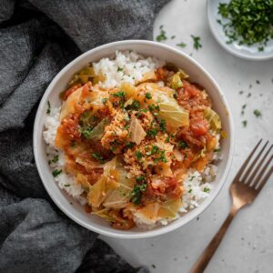 Hearty Vegan Unstuffed Cabbage Rolls Recipe