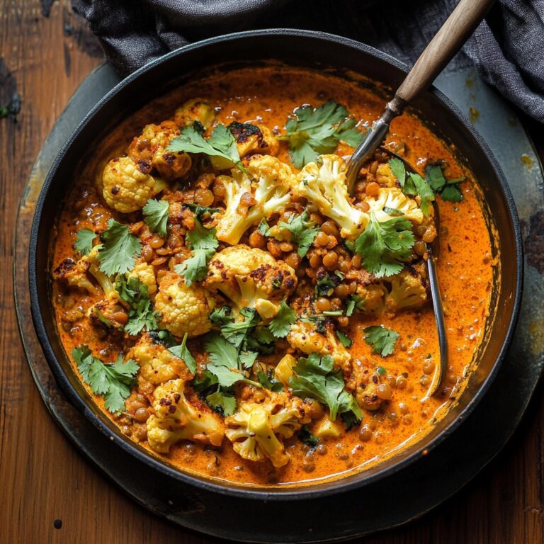 Vibrant Spice-Roasted Cauliflower In Coconut Tomato Sauce With Lentils Recipe