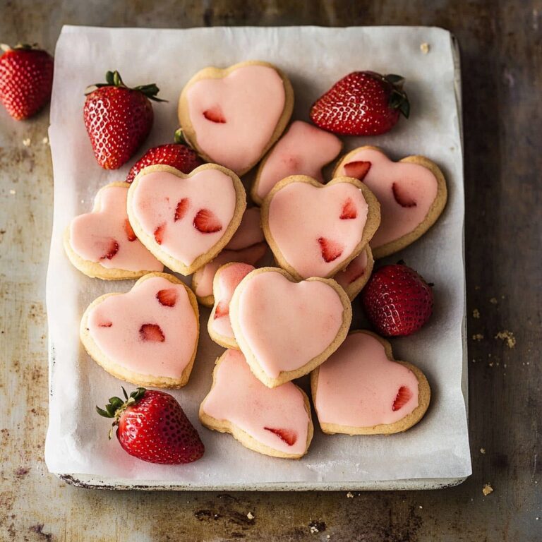 Sweet Heart-Shaped Strawberry Shortbread Cookies Recipe