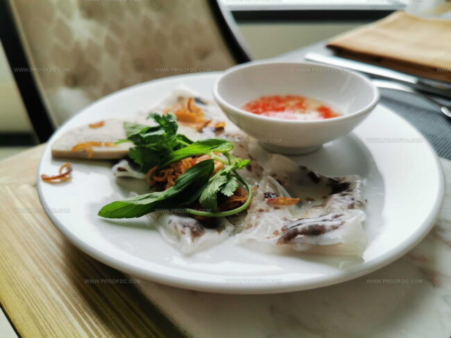 Steamed Rice Rolls Stuffed With Pork And Mushrooms (Banh Cuon)